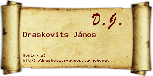 Draskovits János névjegykártya
