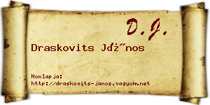 Draskovits János névjegykártya