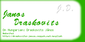 janos draskovits business card